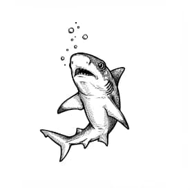 Haai Kleurplaat Leuke kleurplaat van een Haai om thuis te printen en in te kleuren.