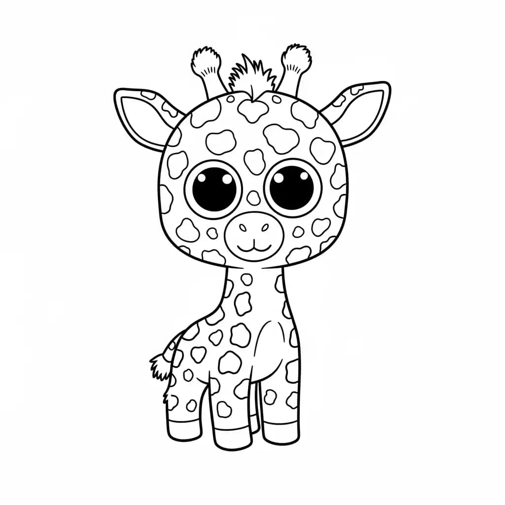 Ty Beanie Boo Kleurplaat van Ty Beanie Boo met een vrolijk en creatief thema om in te kleuren.