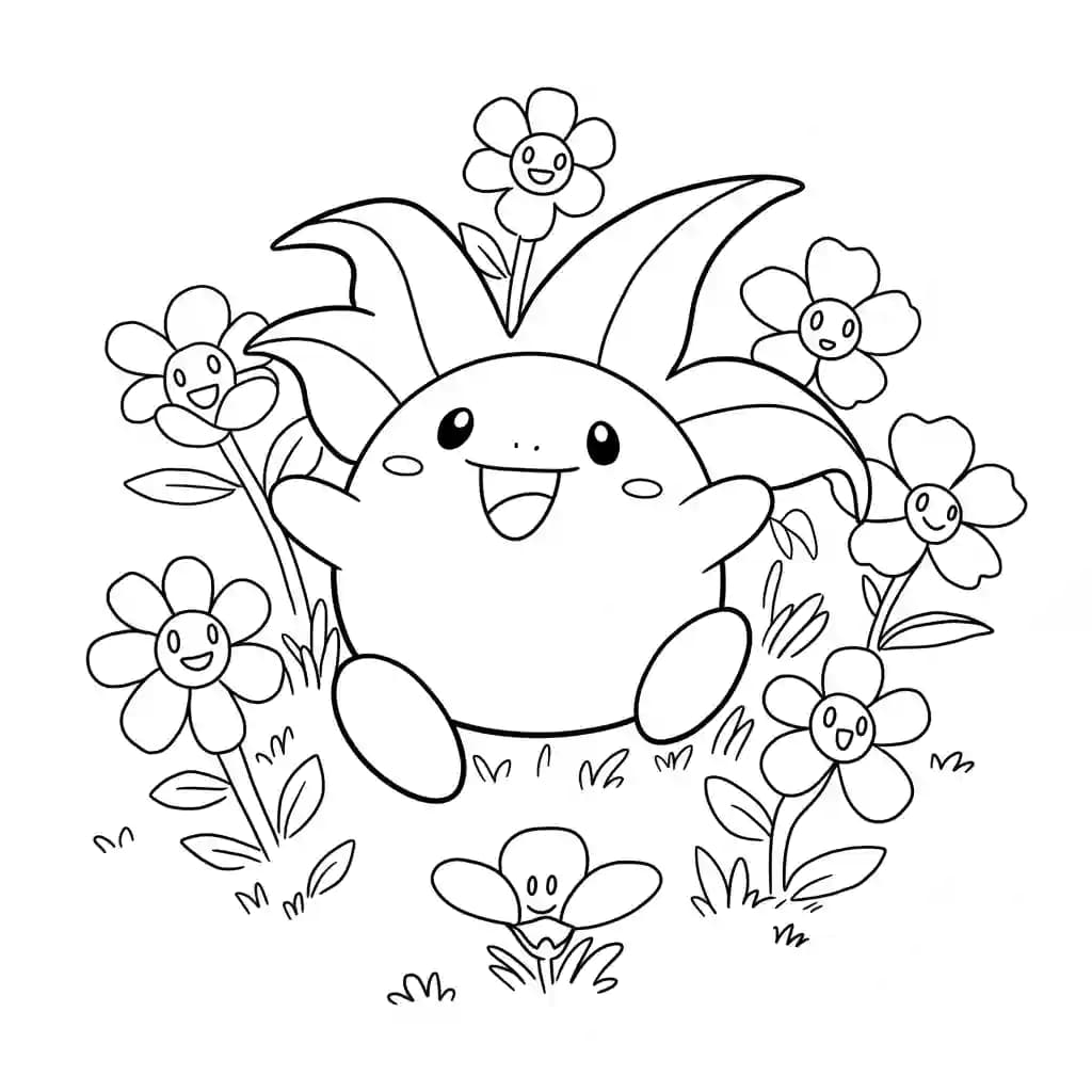 Pokemon Eenvoudige kleurplaat van Pokemon om zelf in te kleuren en gratis te printen.