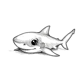 Haai Kleurplaat Leuke kleurplaat van een Haai om thuis te printen en in te kleuren.