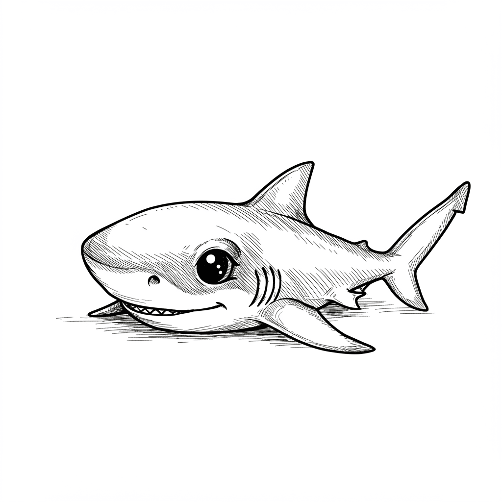 Haai Leuke kleurplaat van een Haai om thuis te printen en in te kleuren.