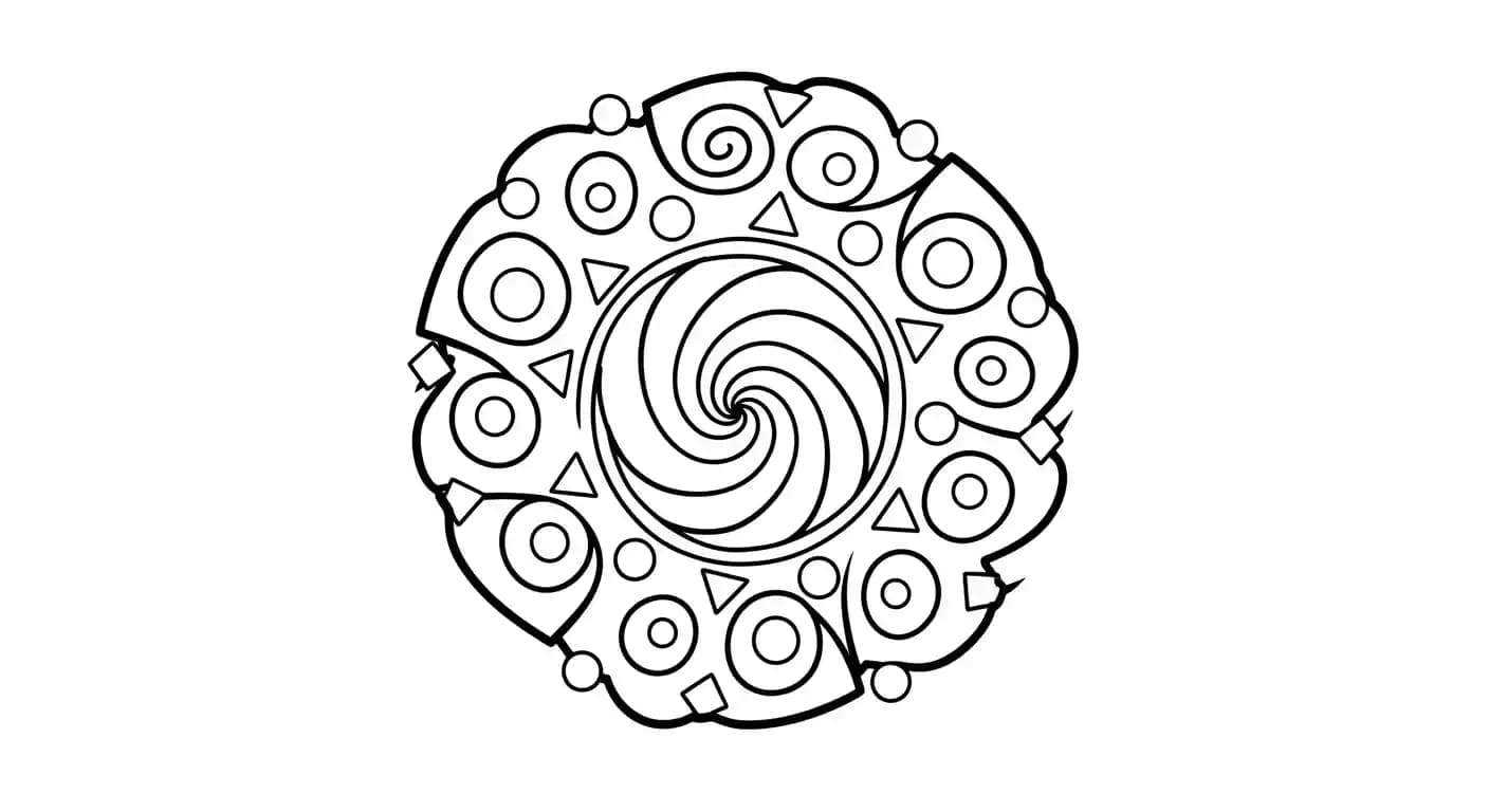 Mandala Mooie Mandala kleurplaat met symmetrische vormen om in te kleuren.