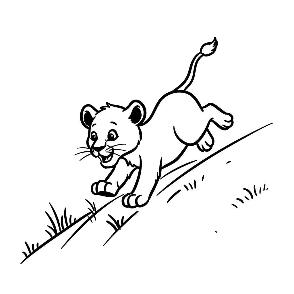 Lion King Gratis kleurplaat van Lion King met vrolijke savannefiguren om in te kleuren.