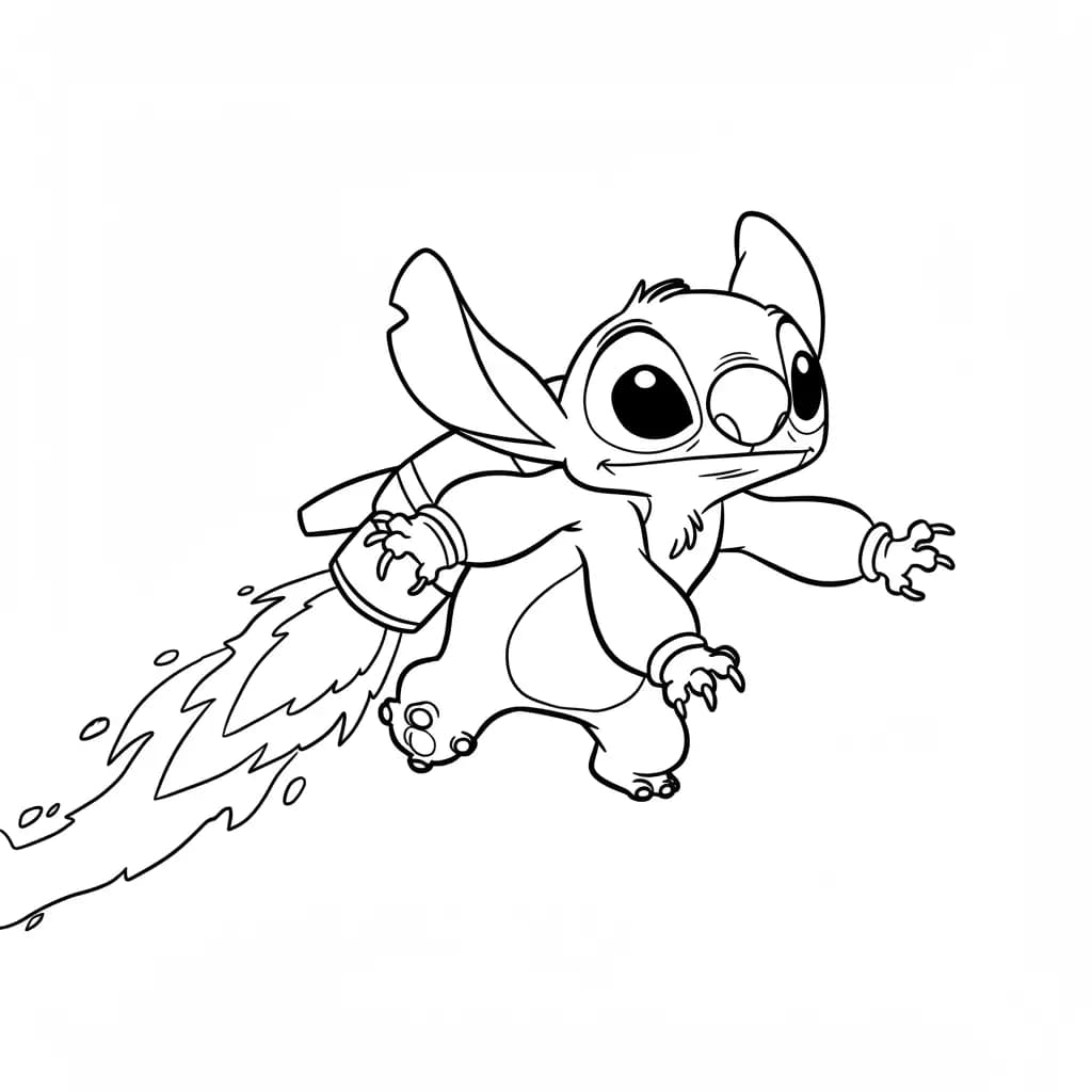 Stitch Kleurplaat van stitch om in te kleuren en gratis te printen