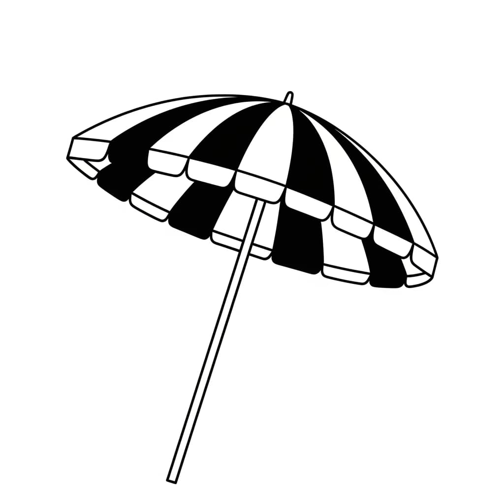 Zomer Kleurplaat van Zomer met een vrolijk en zomers thema om creatief in te kleuren.