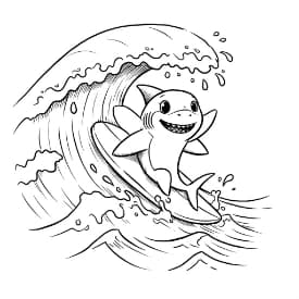 Haai Haai Kleurplaat