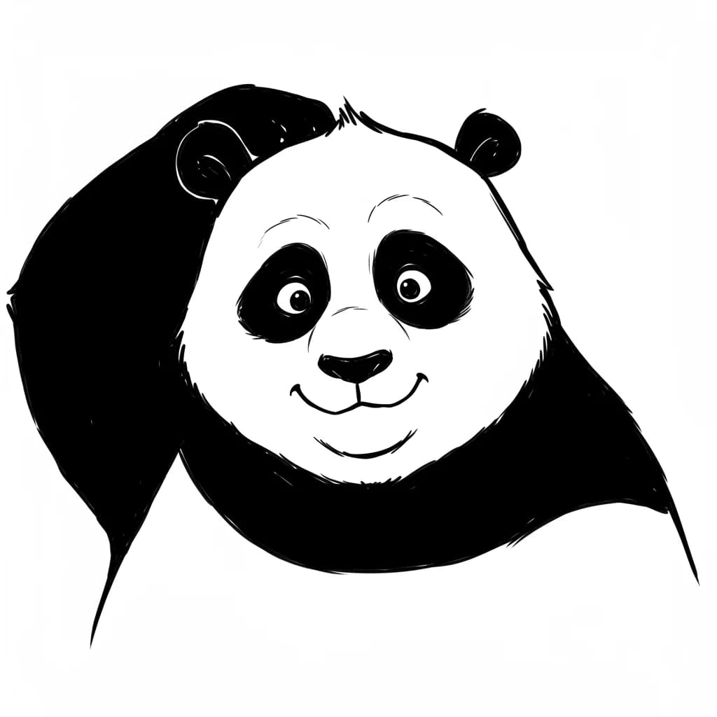 Kung Fu Panda Kleurplaat van Kung Fu Panda met een leuke en avontuurlijke scène om in te kleuren.