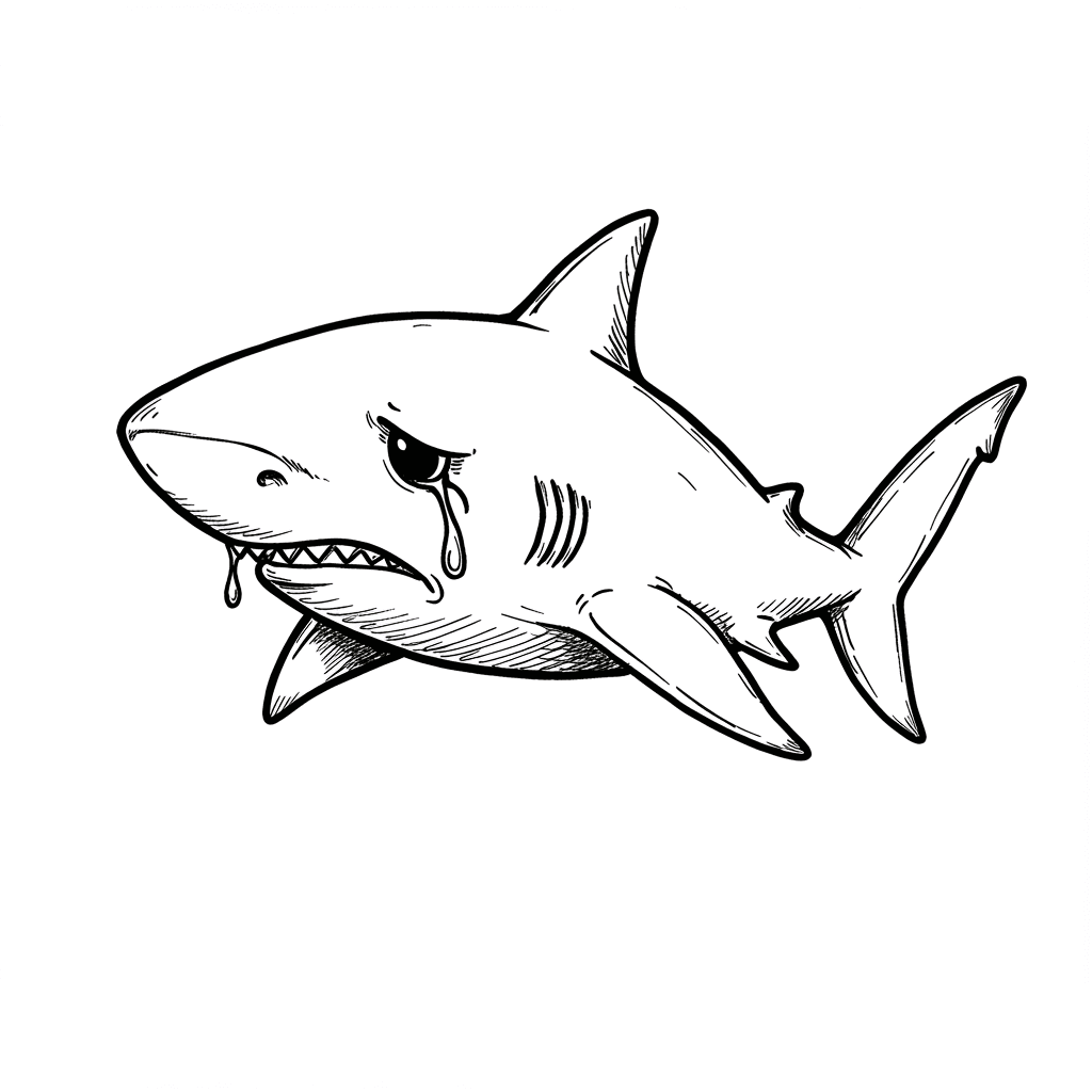 Haai Leuke kleurplaat van een Haai om thuis te printen en in te kleuren.