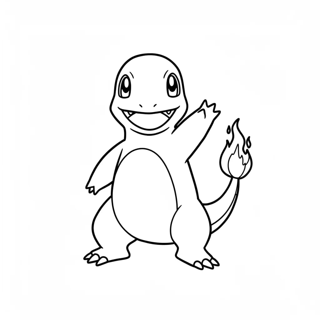 Pokemon Eenvoudige kleurplaat van Pokemon om zelf in te kleuren en gratis te printen.