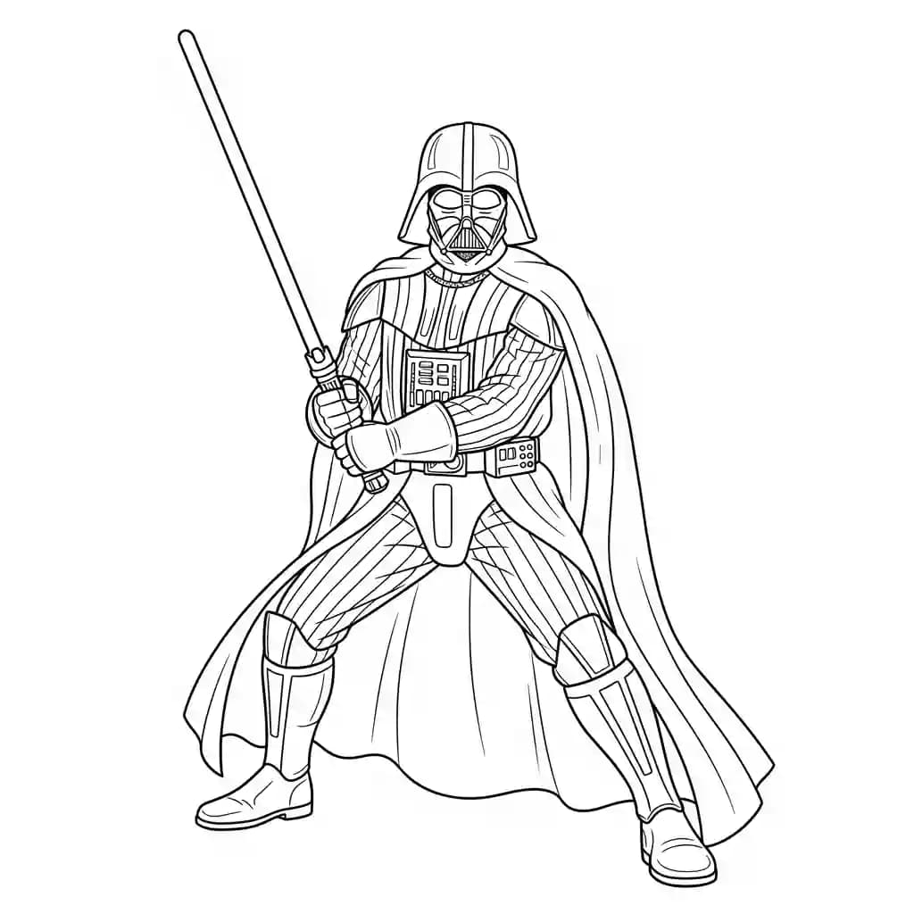Star wars Kleurplaat van Star wars met een avontuurlijk en creatief thema om zelf in te kleuren.