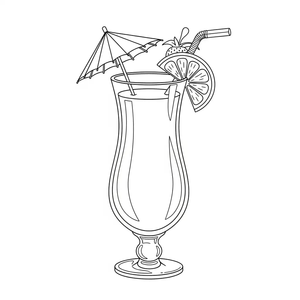 Zomer Kleurplaat van Zomer met een vrolijk en zomers thema om creatief in te kleuren.