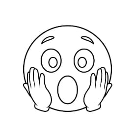 Emoji Kleurplaat van een eenvoudige Emoji-lijntekening om zelf creatief in te kleuren.