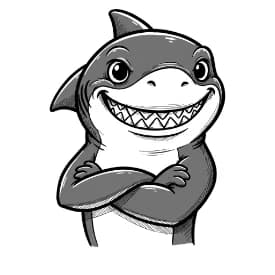 Haai Kleurplaat Zwart-witte kleurplaat van een Haai om zelf in te kleuren.