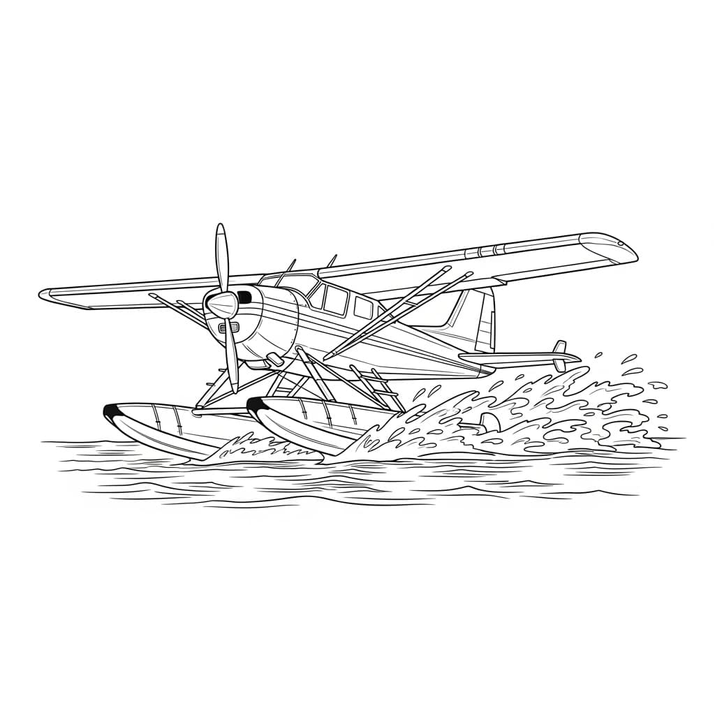 Vliegtuig Tekening Een eenvoudig in te kleuren tekening van een vliegtuig, ideaal voor kinderen en volwassenen.