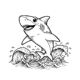 Haai Haai Kleurplaat
