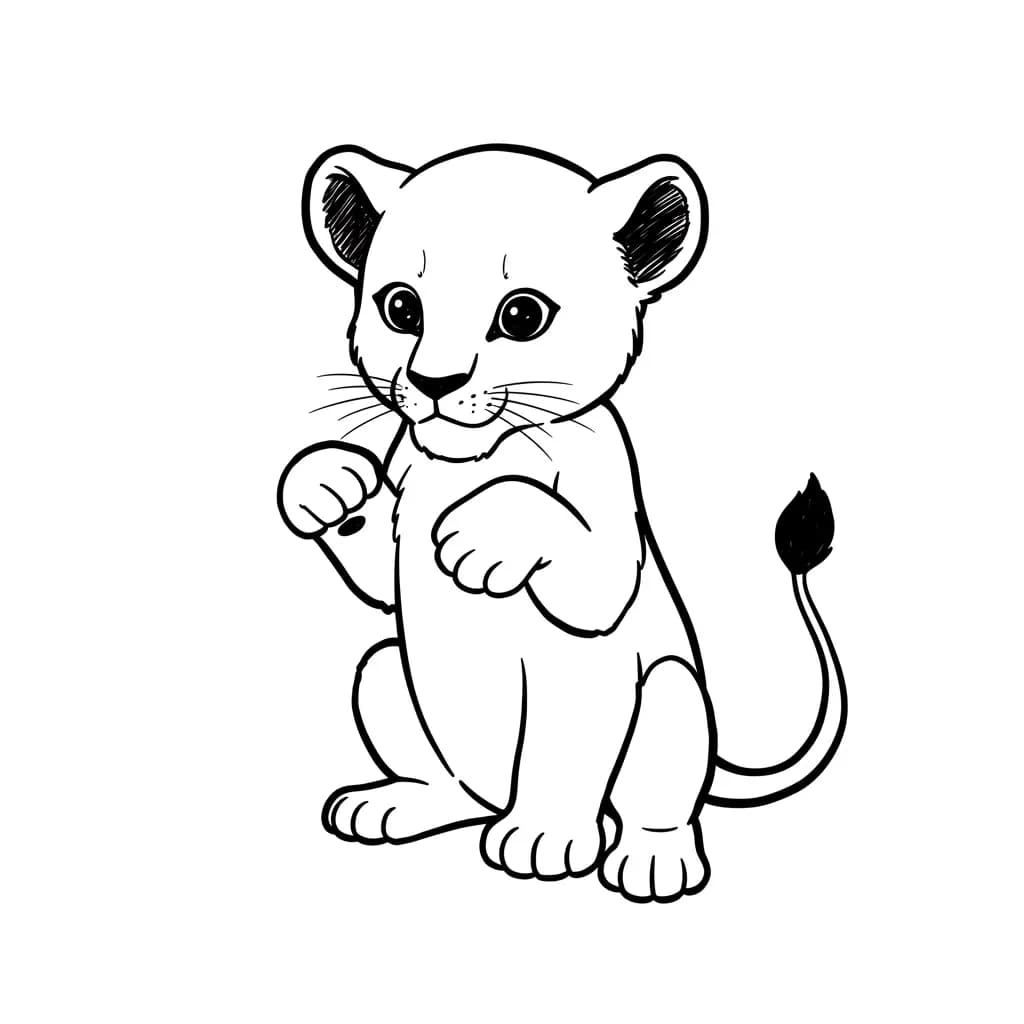 Lion King Kleurplaat van Lion King met een avontuurlijk savanne-thema om in te kleuren.