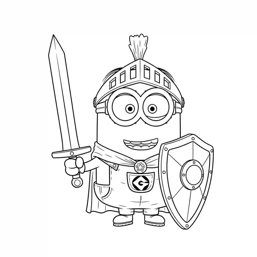 Minions kleurplaat schets kleurplaat van een vrolijke Minion met duidelijke contouren om in te kleuren