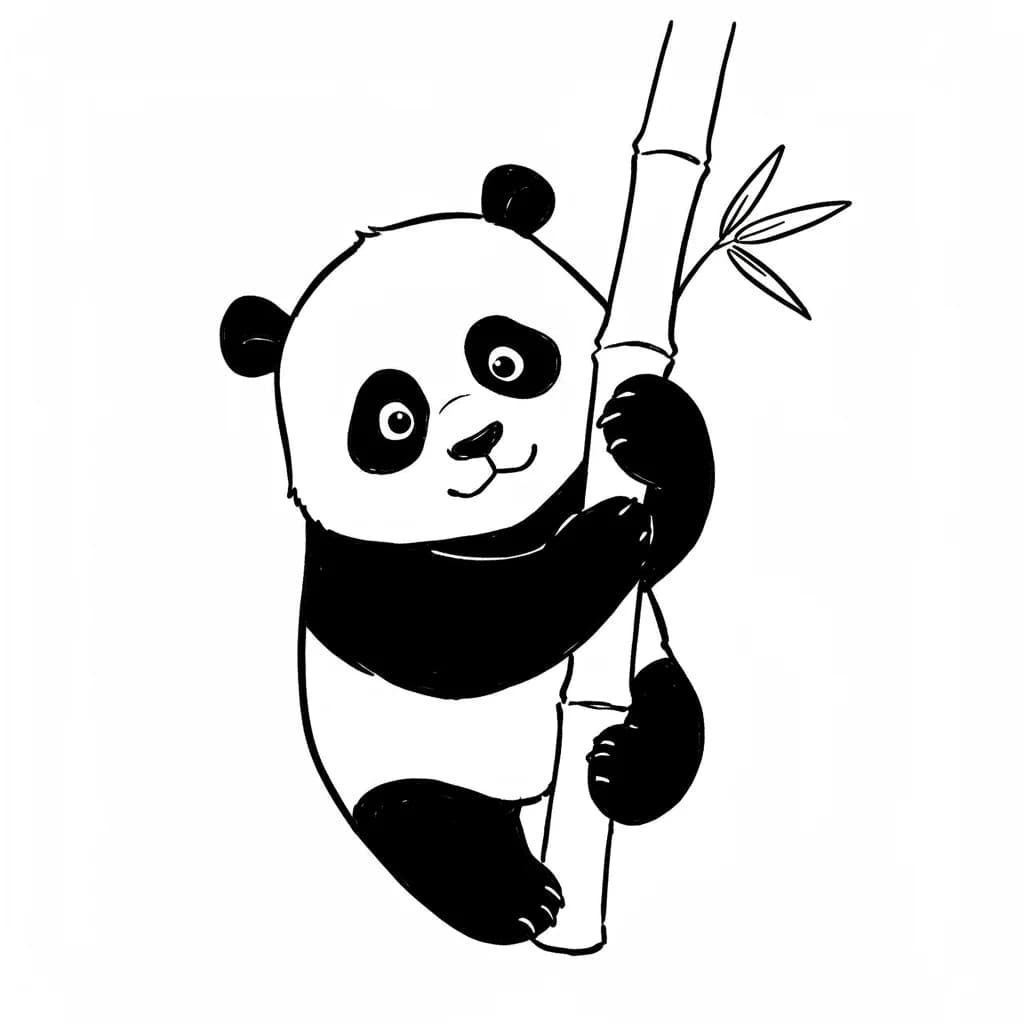 Kung Fu Panda Leuke kleurplaat van Kung Fu Panda met een vrolijke en actieve uitstraling.