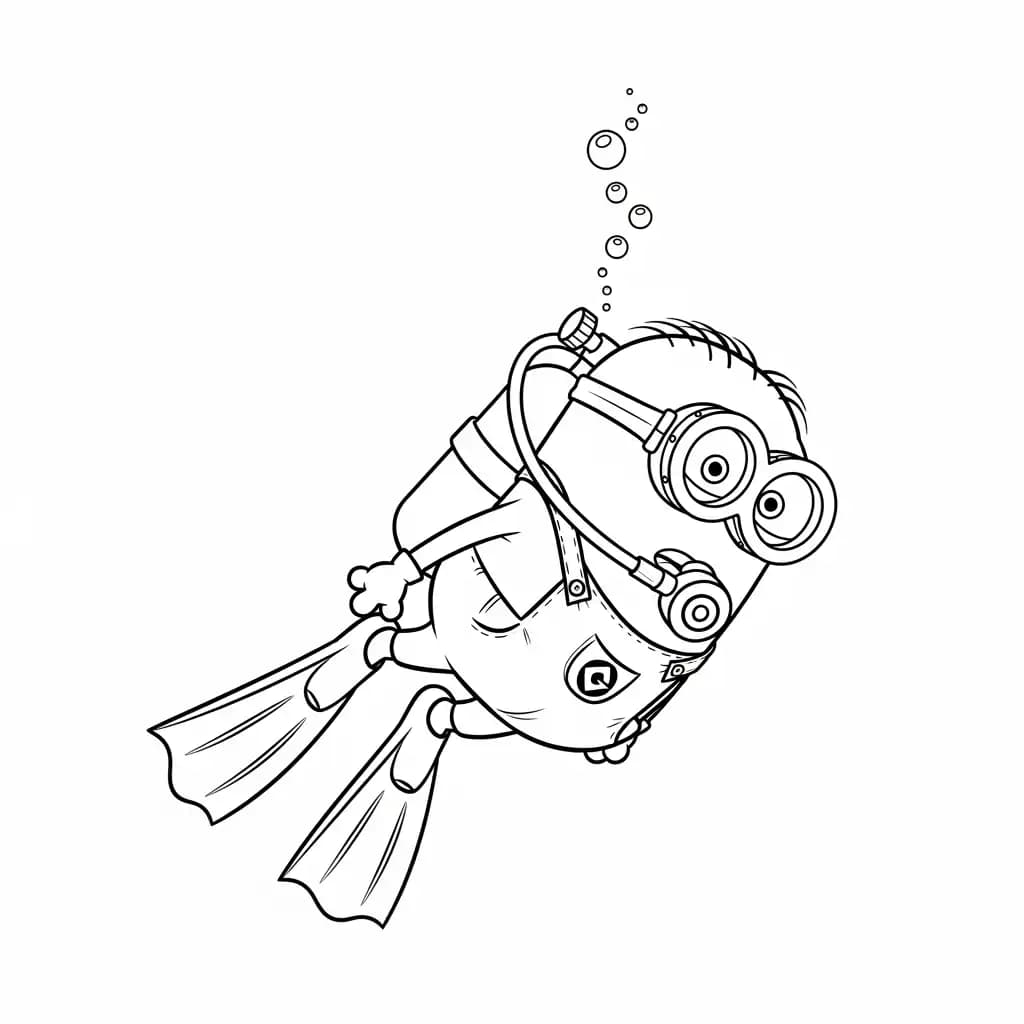 Minions kleurplaat schets kleurplaat van een vrolijke Minion met duidelijke contouren om in te kleuren