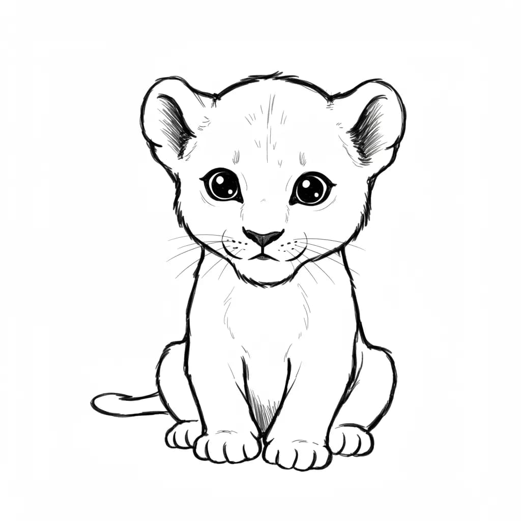 Lion King Kleurplaat van Lion King met een avontuurlijk savanne-thema om in te kleuren.