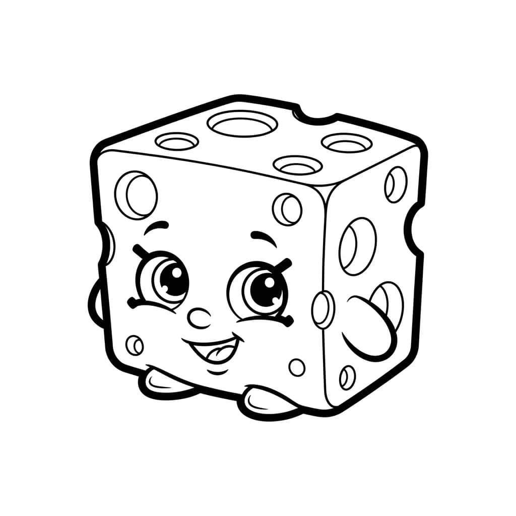 Shopkins Kleurplaat van Shopkins met een vrolijk en creatief thema om in te kleuren.