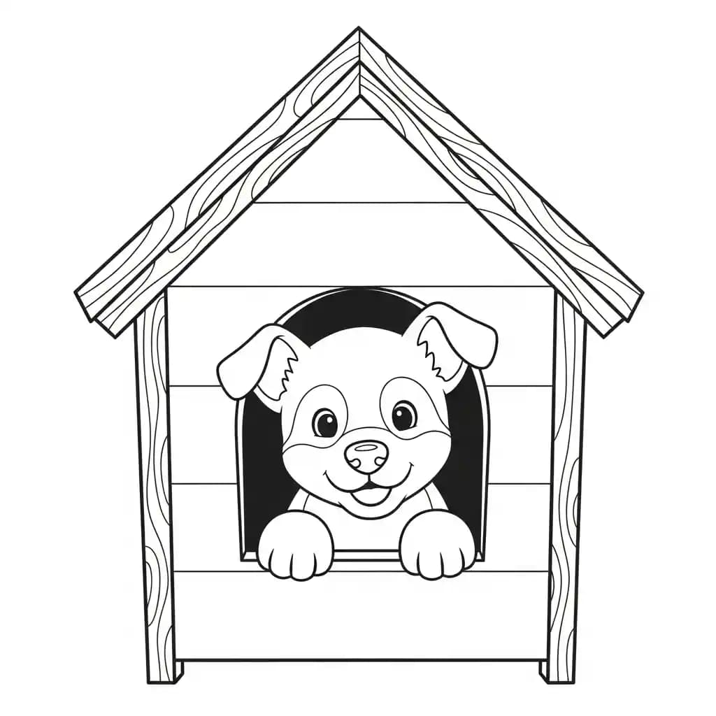 Hond Een schattige kleurplaat van een hond, klaar om ingekleurd te worden.