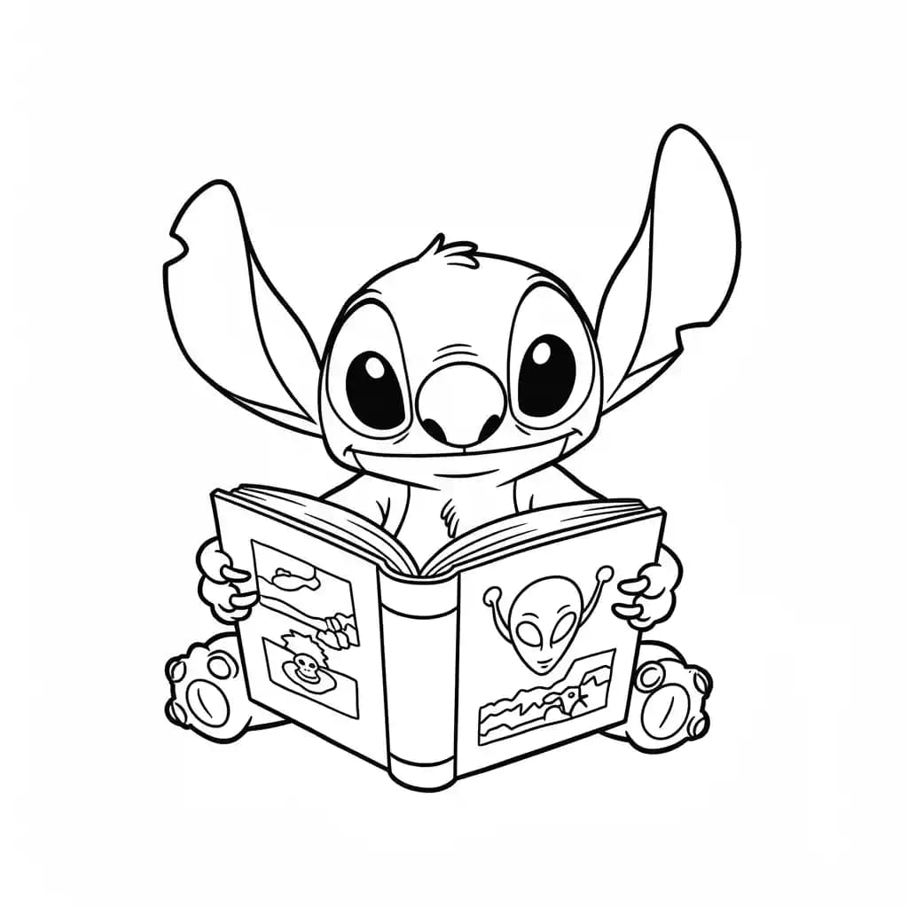 Stitch Kleurplaat van stitch om in te kleuren en gratis te printen