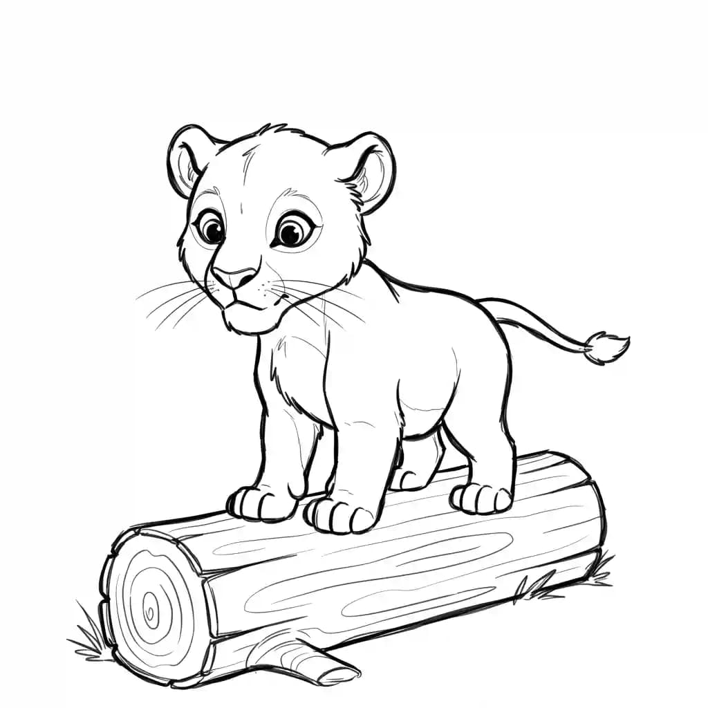 Lion King Gratis kleurplaat van Lion King met vrolijke savannefiguren om in te kleuren.