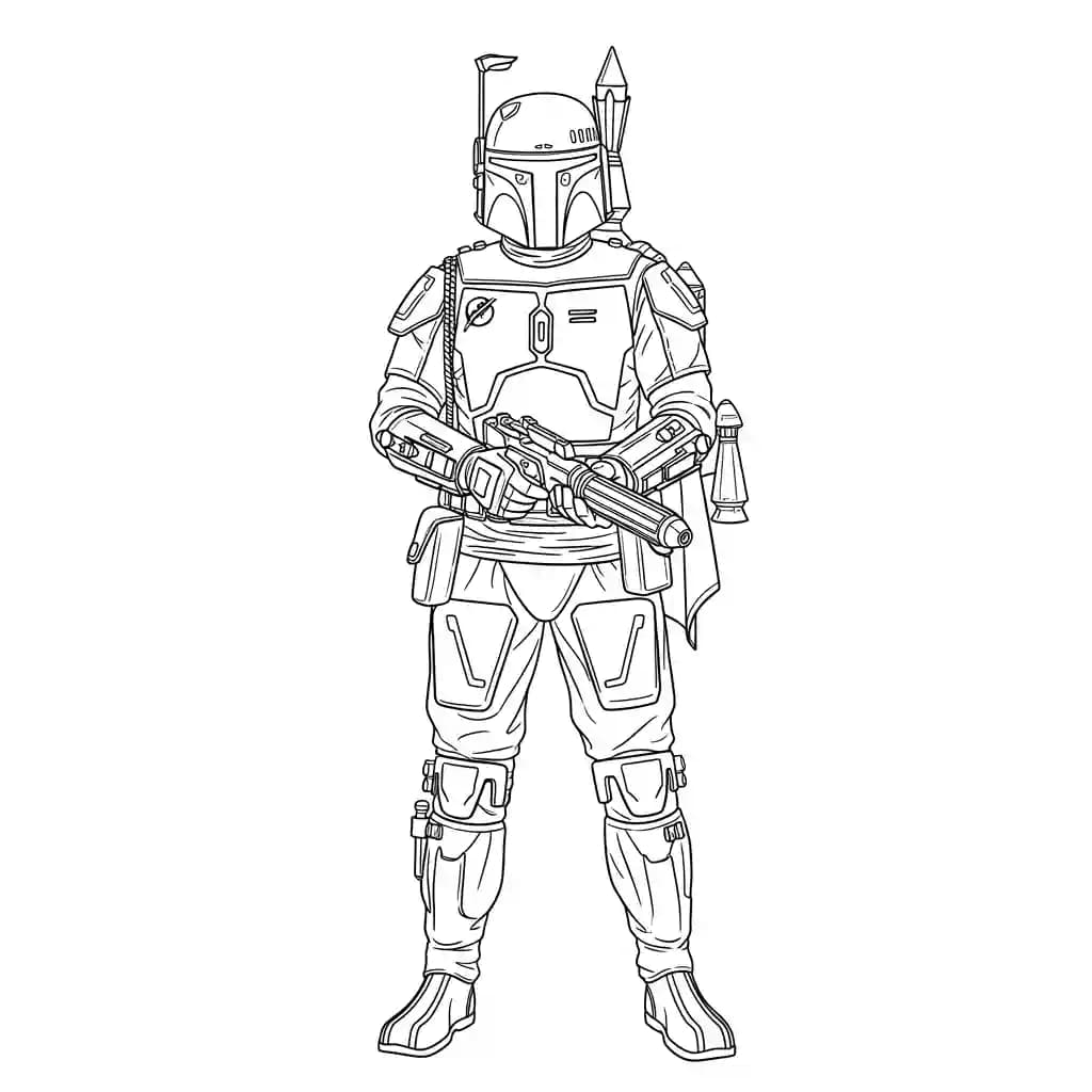 Star wars Kleurplaat van Star wars met een avontuurlijk en creatief thema om zelf in te kleuren.