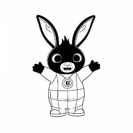 Bing Bunny Bing Bunny kleurplaat geschikt om creatief in te kleuren door kinderen en volwassenen.