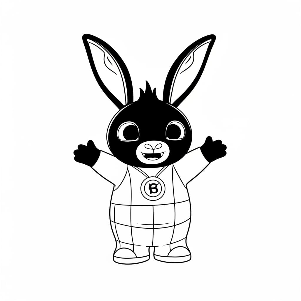 Bing Bunny Bing Bunny kleurplaat geschikt om creatief in te kleuren door kinderen en volwassenen.