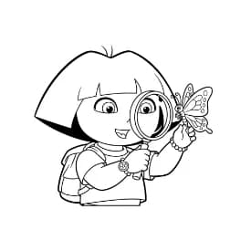 Dora Printbare kleurplaat van Dora voor kinderen en volwassenen.