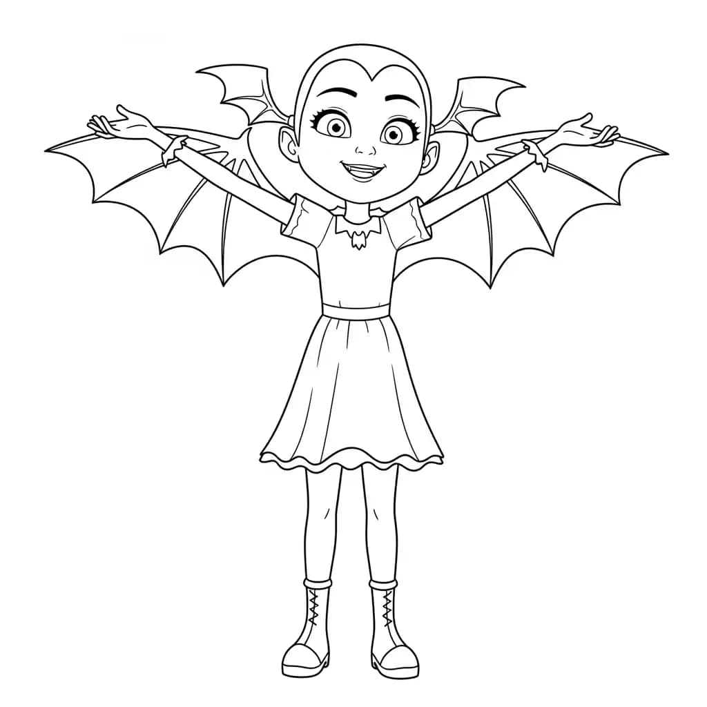 Vampirina Kleurplaat van Vampirina met een vrolijk en speels thema om in te kleuren.