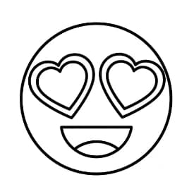 Emoji Eenvoudige lijntekening van een Emoji om zelf in te kleuren.