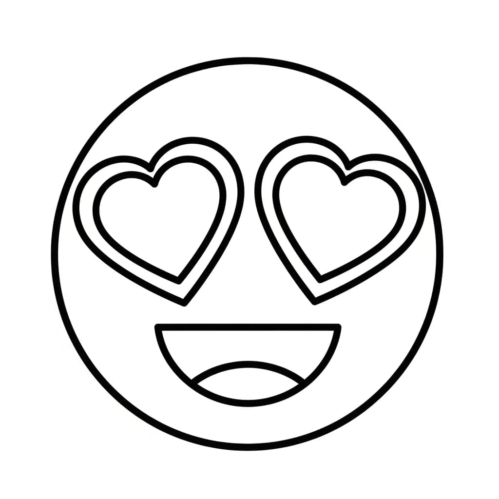 Emoji Eenvoudige lijntekening van een Emoji om zelf in te kleuren.