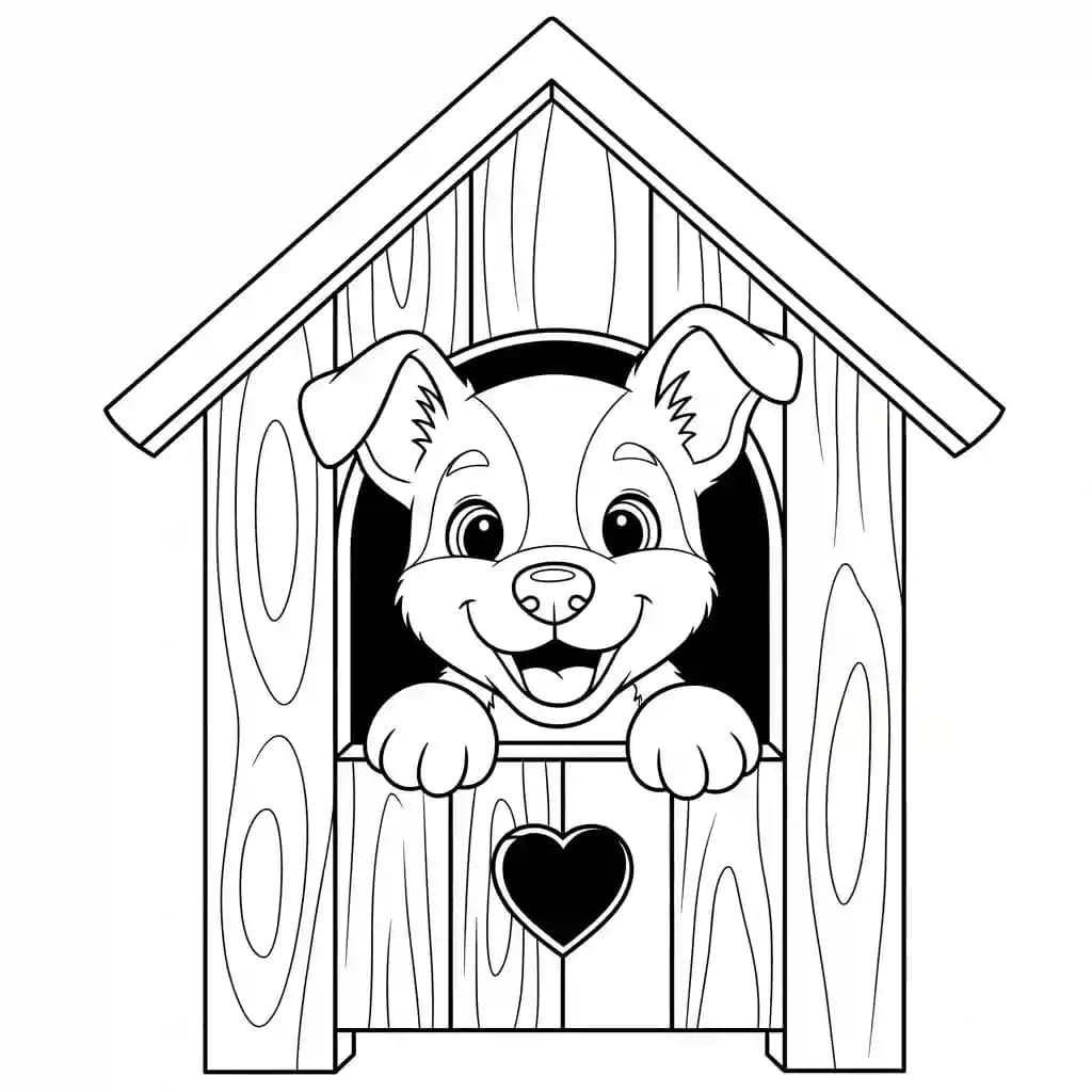 Hond Een schattige kleurplaat van een hond, klaar om ingekleurd te worden.