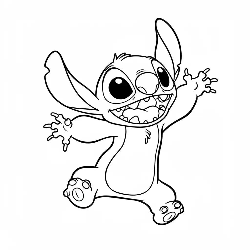 Stitch Kleurplaat van stitch om in te kleuren en gratis te printen