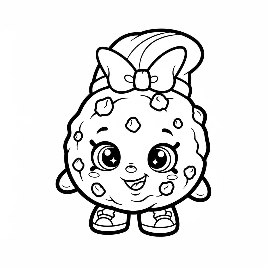 Shopkins Kleurplaat van Shopkins met een vrolijk en creatief thema om in te kleuren.
