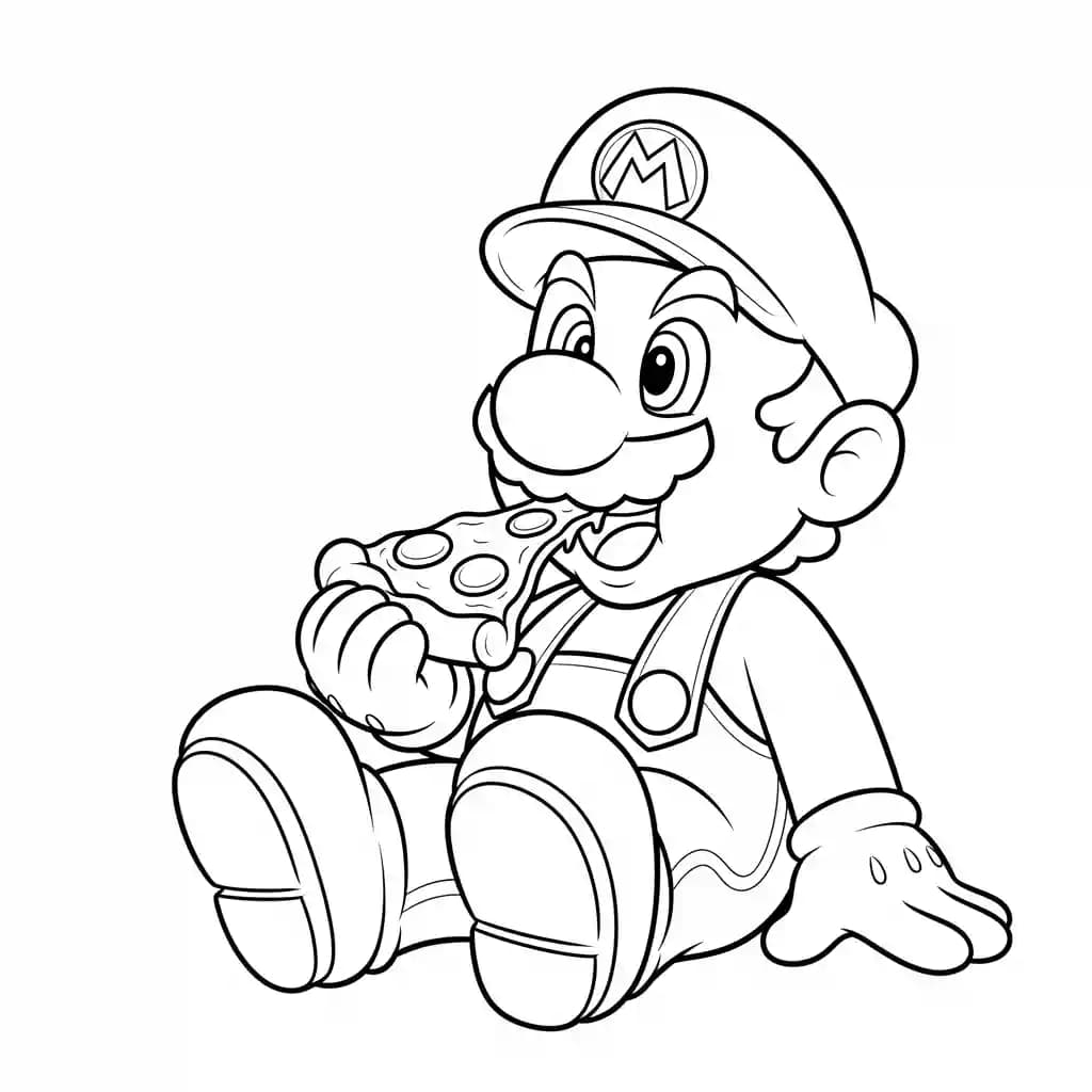 Mario Leuke kleurplaat van Mario om gratis te printen en creatief in te kleuren.