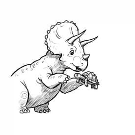 Dinosaurus Een schattige en eenvoudige dinosaurus kleurplaat om in te kleuren.