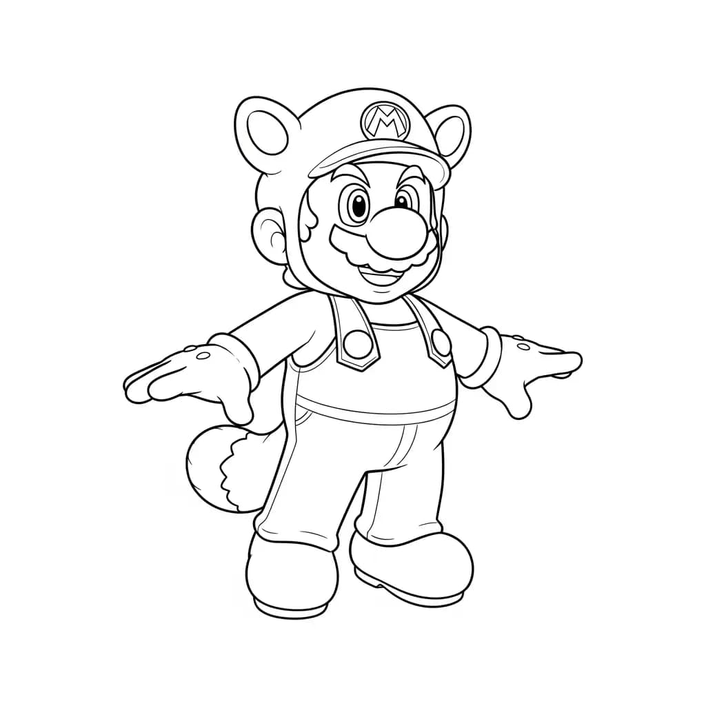 Mario Leuke kleurplaat van Mario om gratis te printen en creatief in te kleuren.