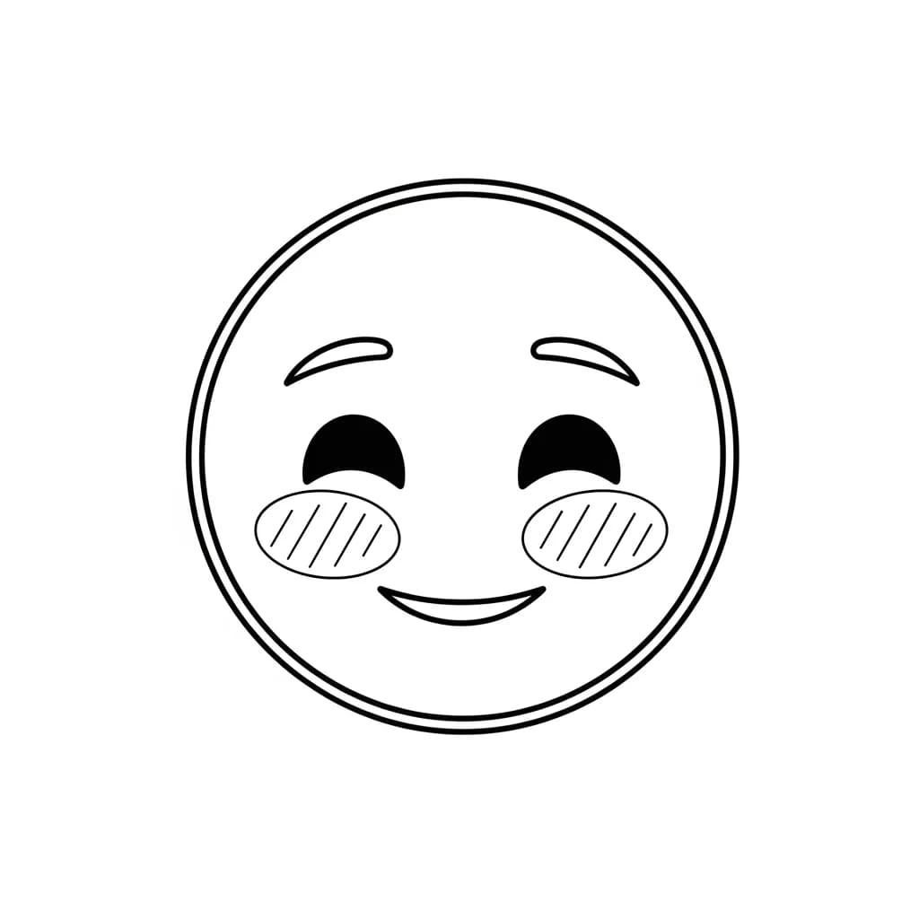 Emoji Lijntekening van een eenvoudige Emoji om zelf in te kleuren.