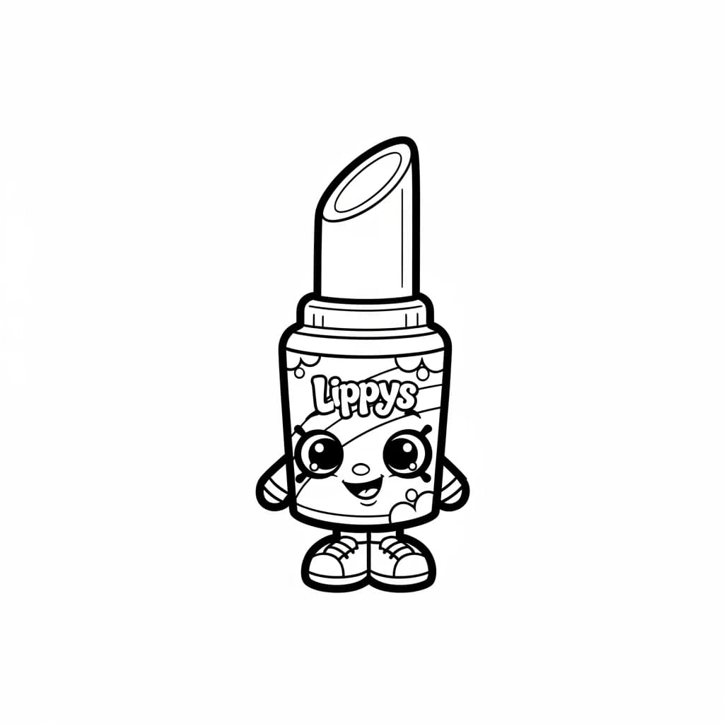 Shopkins Kleurplaat van Shopkins met een vrolijk en creatief thema om in te kleuren.
