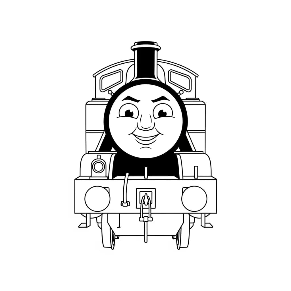 Thomas en vrienden Kleurplaat van Thomas en vrienden met een vrolijk en speels thema om in te kleuren.