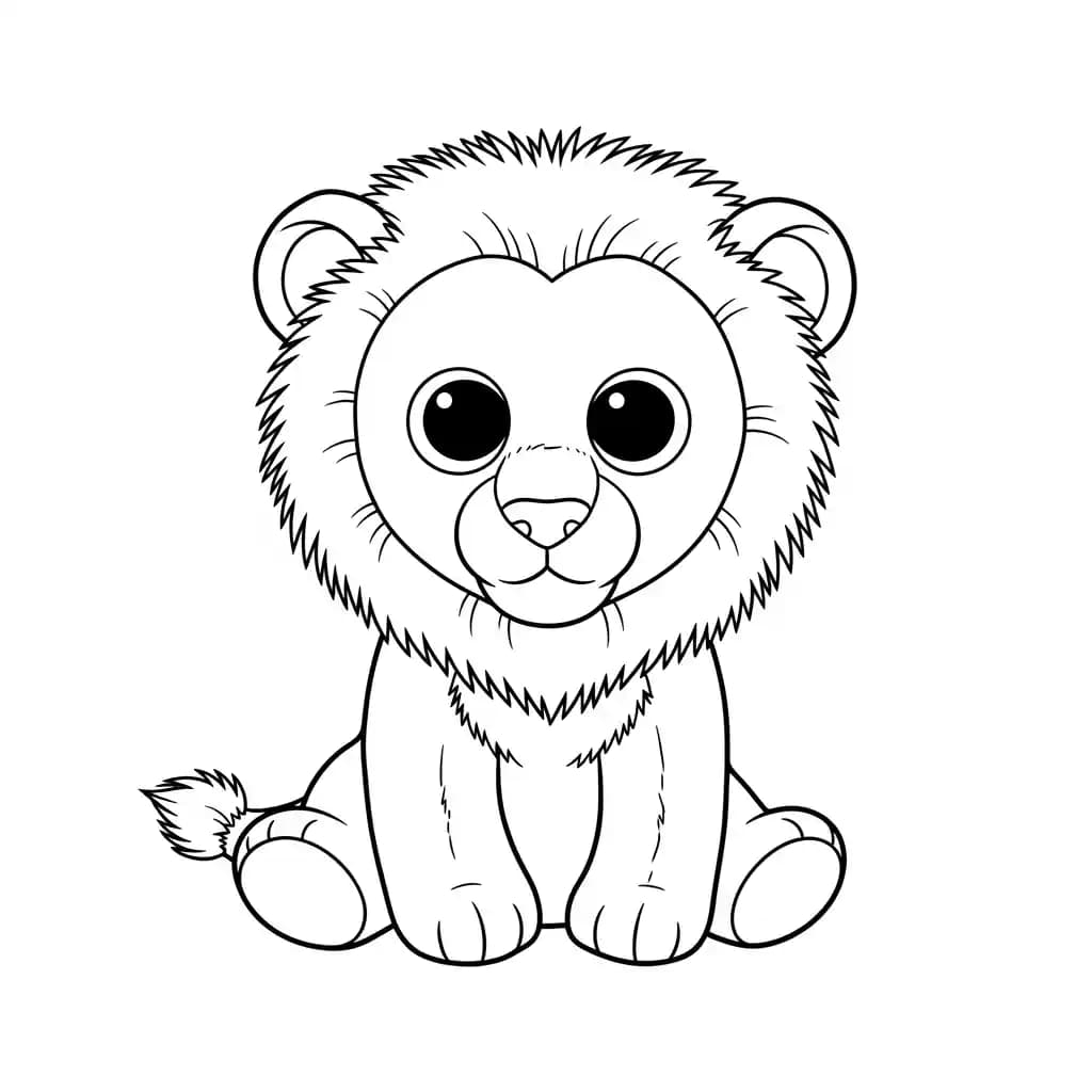 Ty Beanie Boo Kleurplaat van Ty Beanie Boo met een vrolijk en creatief thema om in te kleuren.