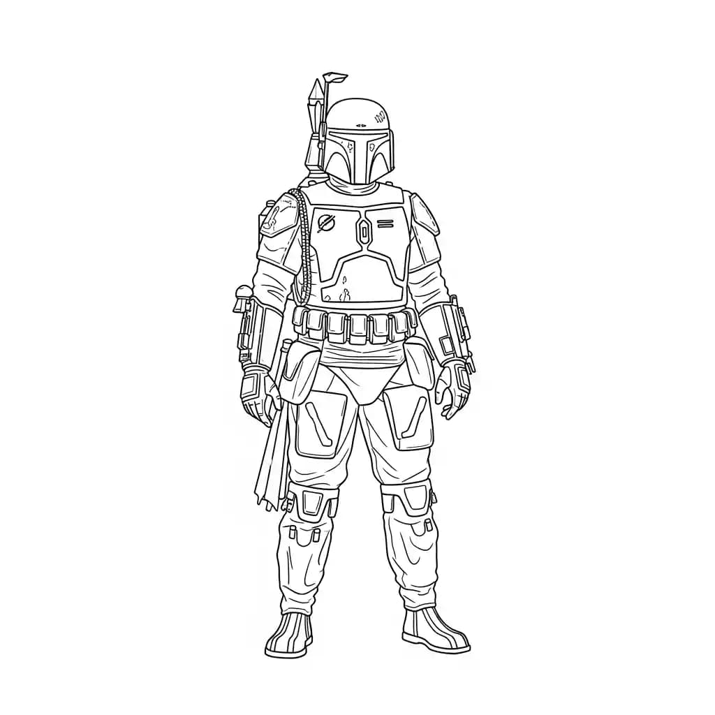 Star wars Kleurplaat van Star wars met een avontuurlijk en creatief thema om zelf in te kleuren.