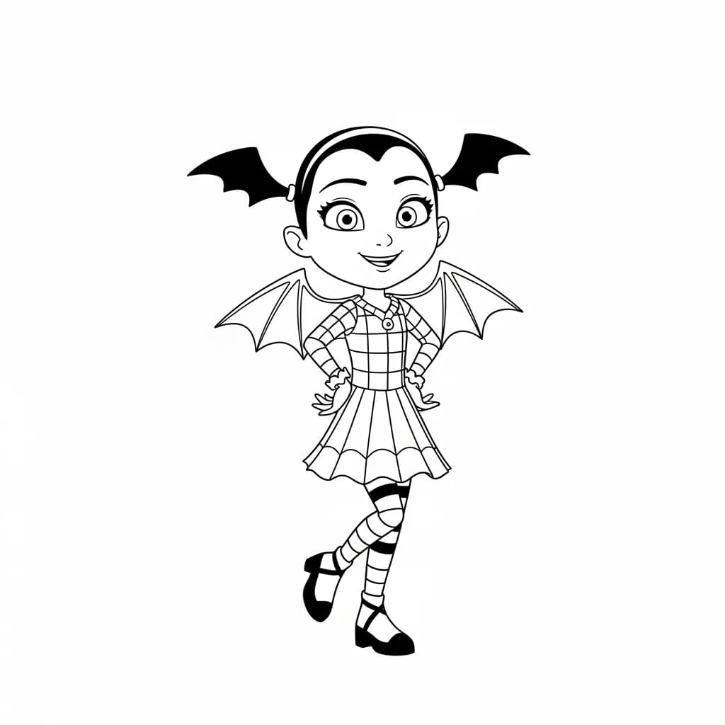 Vampirina Kleurplaat van Vampirina met een vrolijk en speels thema om in te kleuren.