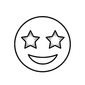 Emoji Kleurplaat van een eenvoudige Emoji-lijntekening om zelf creatief in te kleuren.