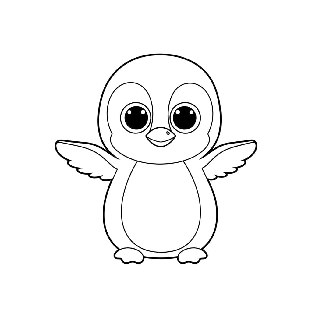 Ty Beanie Boo Kleurplaat van Ty Beanie Boo met een vrolijk en creatief thema om in te kleuren.