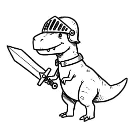 Dinosaurus Een vrolijke dinosaurus tekening klaar om zelf in te kleuren.